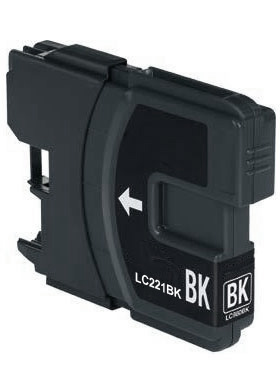 Ink Cartridge Black compatible for Brother LC-221BK, 7 ml, 260 pages