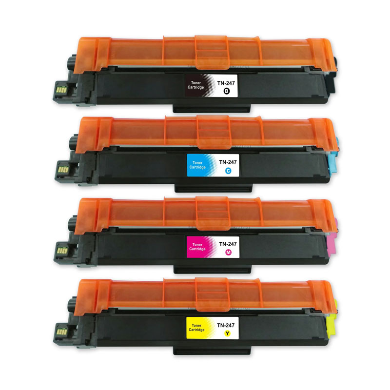 Set 4 Toner Compatible for Brother HL-L3270CDW, MFC-L3750CDW, TN-247 (with chip)