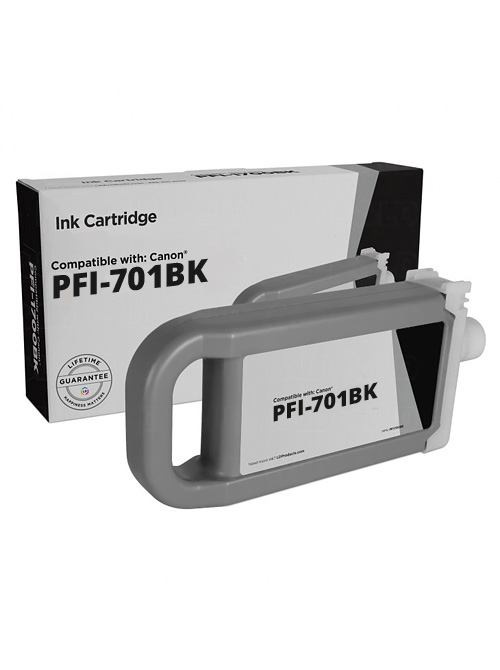 Ink Cartridge Black compatible for Canon PFI-701BK / 0900B001, 700 ml
