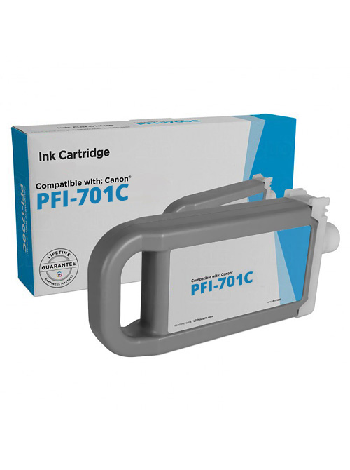 Tintenpatrone Cyan kompatibel für Canon PFI-701C / 0901B001, 700 ml
