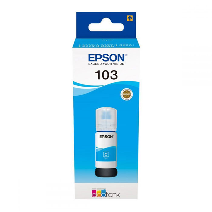 Original Ink Bottle Cyan compatible for Epson EcoTank C13T00S24A / 103CN, 65 ml