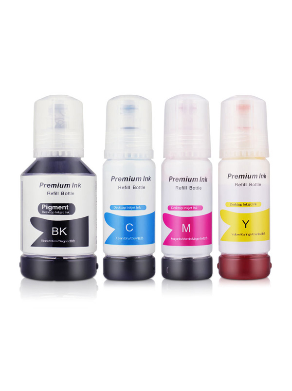 Tintenflaschen Set-4 kompatibel für Epson EcoTank 106 / C13T00R140, 240, 340, 440