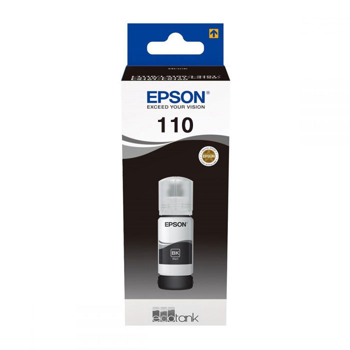 Original Ink Bottle Black Epson EcoTank 110 / C13T03P14A, 120 ml