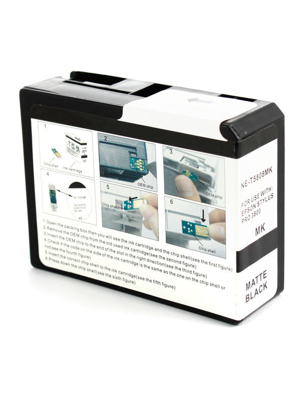 Cartuccia di inchiostro Nero Opaco compatibile per Epson C13T580800 / T5808, 84 ml