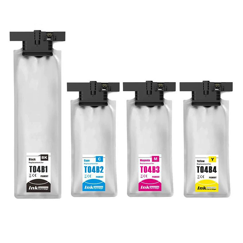 Ink Bottles Set-4 compatible for Epson WorkForce Pro WF-C8190, C8610, C8690, T04B1, T04B2, T04B3, T04B4