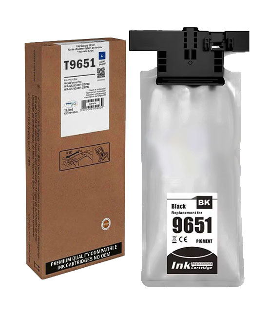 Μελάνι Μαύρο Συμβατό με Epson T9651 / C13T965140, 200 ml