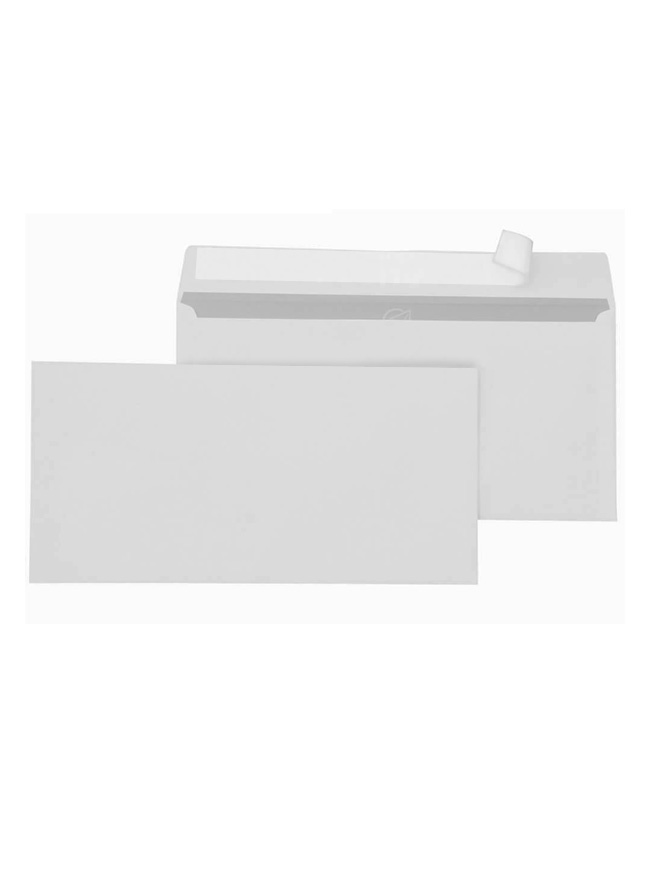 White envelope with self-adhesive closure 11,5x23cm 500 pcs