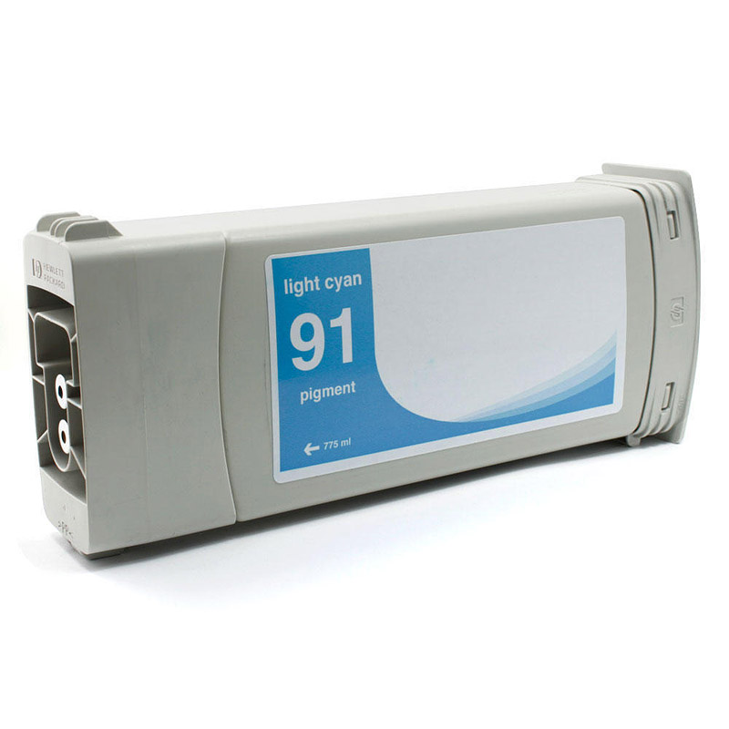 Ink Cartridge Light Cyan compatible for HP Nr.91 / C9470, 775 ml