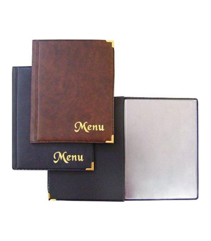 MENU folder / MENU holder for Restaurants and Bistros A5plus 20x25 (6 Punched pockets)