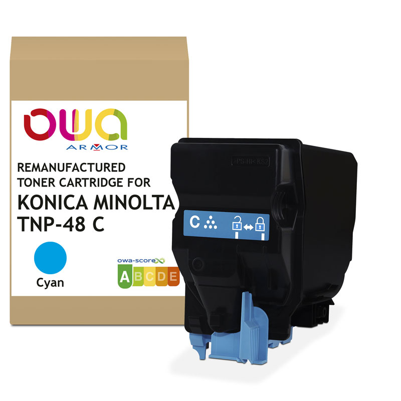 Toner alternativo ciano per Konica Minolta Bizhub  C3350, C3850, TNP-48C, 10.000 pagine