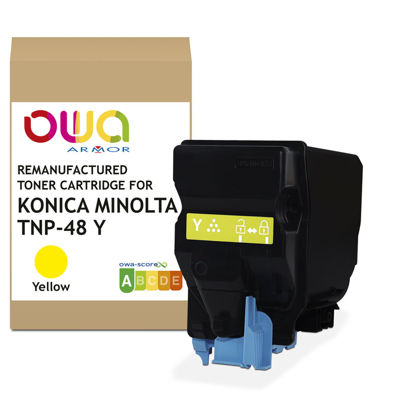 Alternativ-Toner Gelb für Konica Minolta Bizhub C3350, C3850, TNP-48Y, 10.000 seiten