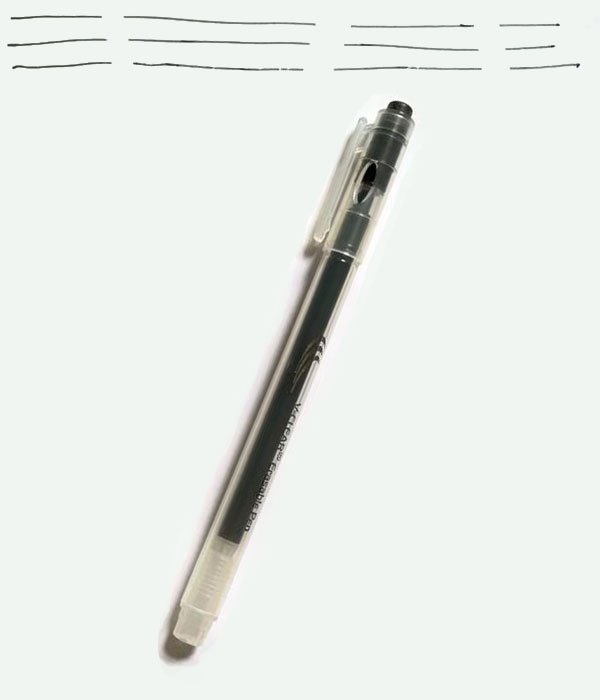 Penna - pennarello cancellabile (Erasable) Nero (0.6mm)